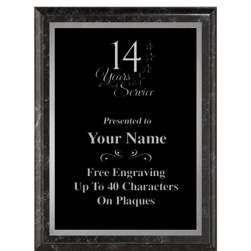 6X8 BLACK MARBLEIZED PLAQUE SV