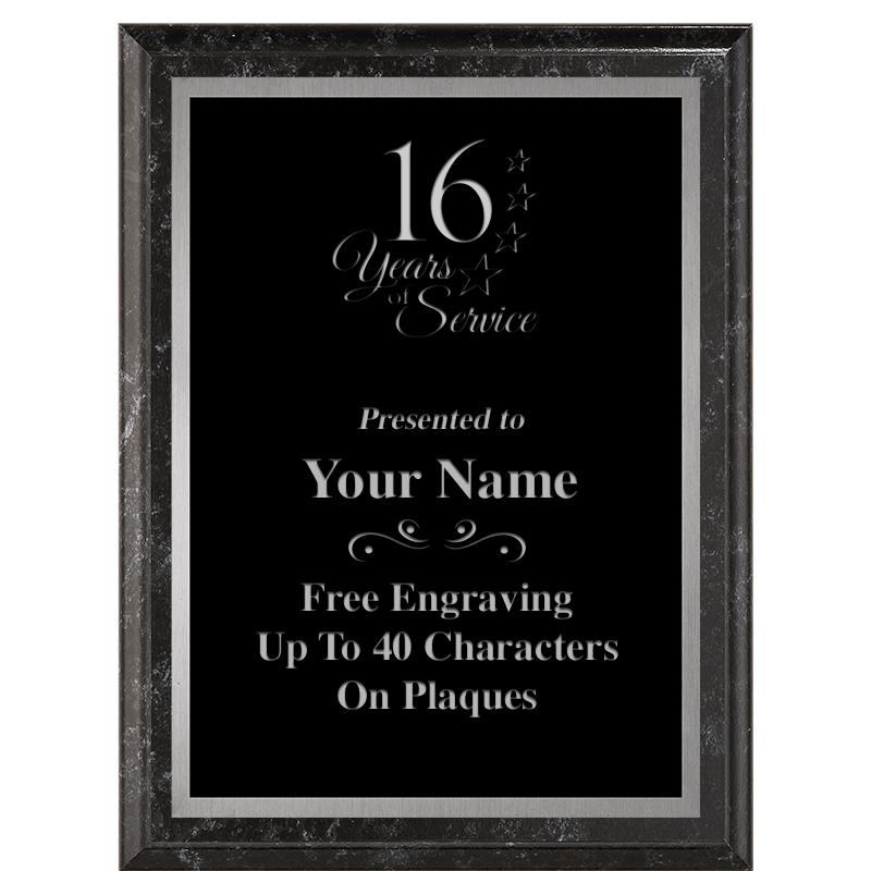 6X8 BLACK MARBLEIZED PLAQUE SV