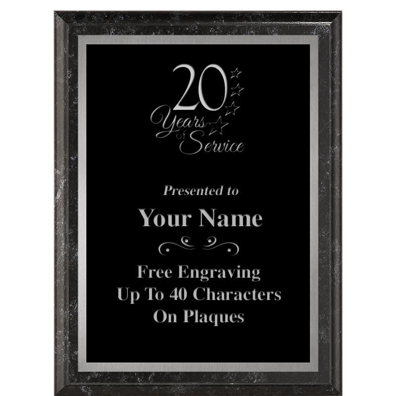 6X8 BLACK MARBLEIZED PLAQUE SV