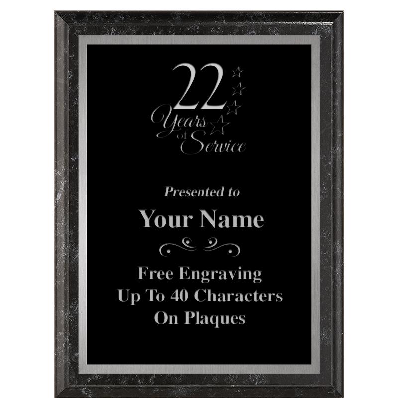 6X8 BLACK MARBLEIZED PLAQUE SV