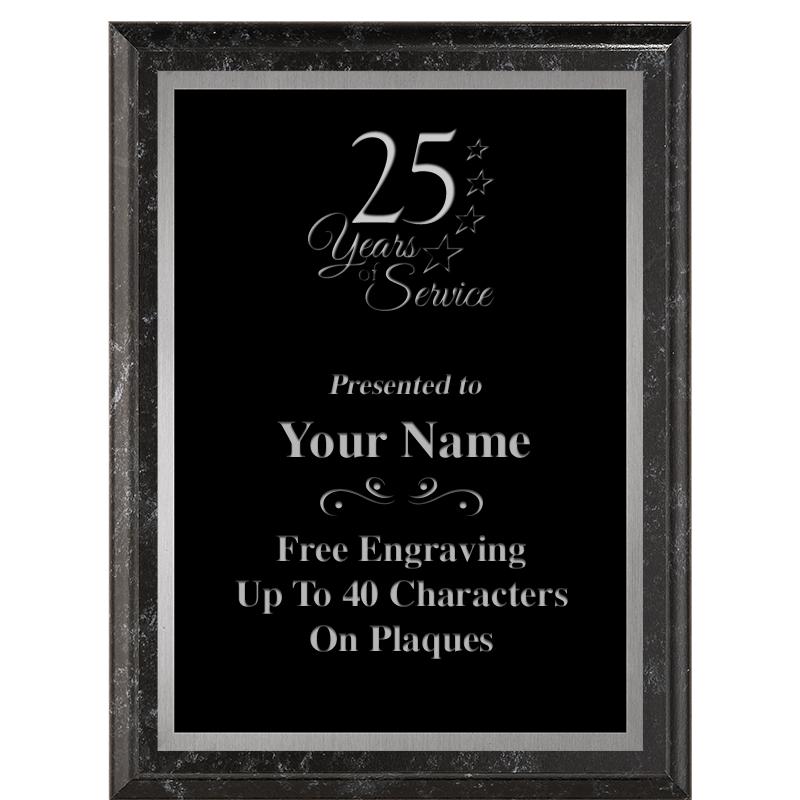 6X8 BLACK MARBLEIZED PLAQUE SV