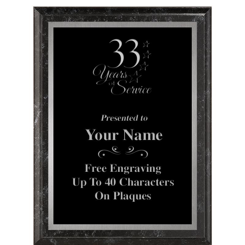 6X8 BLACK MARBLEIZED PLAQUE SV