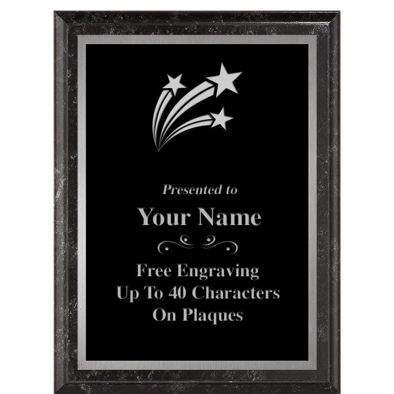 6X8 BLACK MARBLEIZED PLAQUE SV