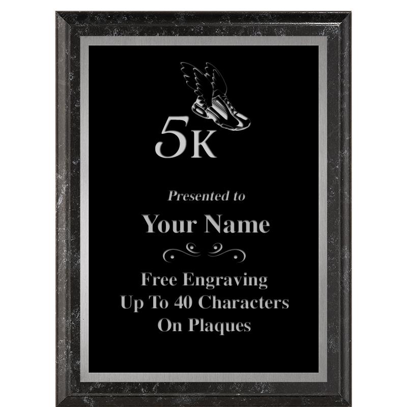 6X8 BLACK MARBLEIZED PLAQUE SV