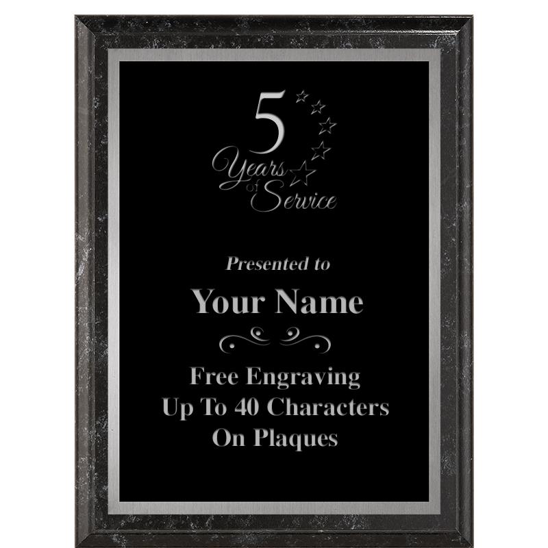 6X8 BLACK MARBLEIZED PLAQUE SV