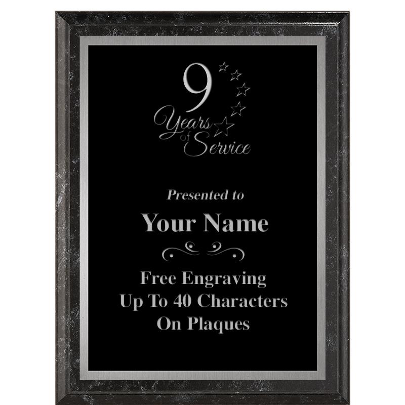 6X8 BLACK MARBLEIZED PLAQUE SV