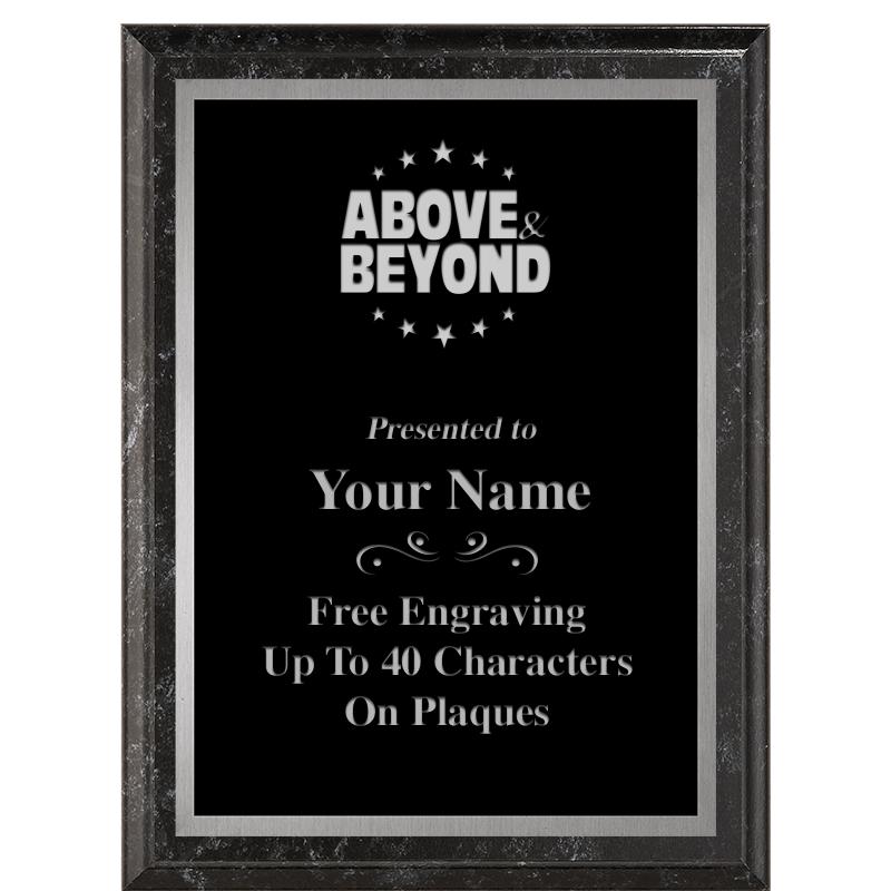 6X8 BLACK MARBLEIZED PLAQUE SV
