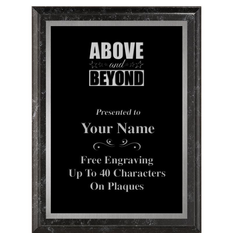 6X8 BLACK MARBLEIZED PLAQUE SV