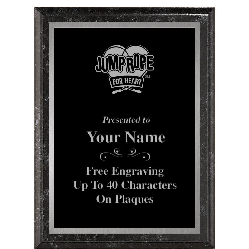6X8 BLACK MARBLEIZED PLAQUE SV