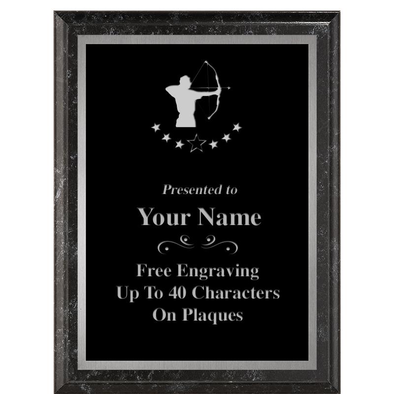 6X8 BLACK MARBLEIZED PLAQUE SV