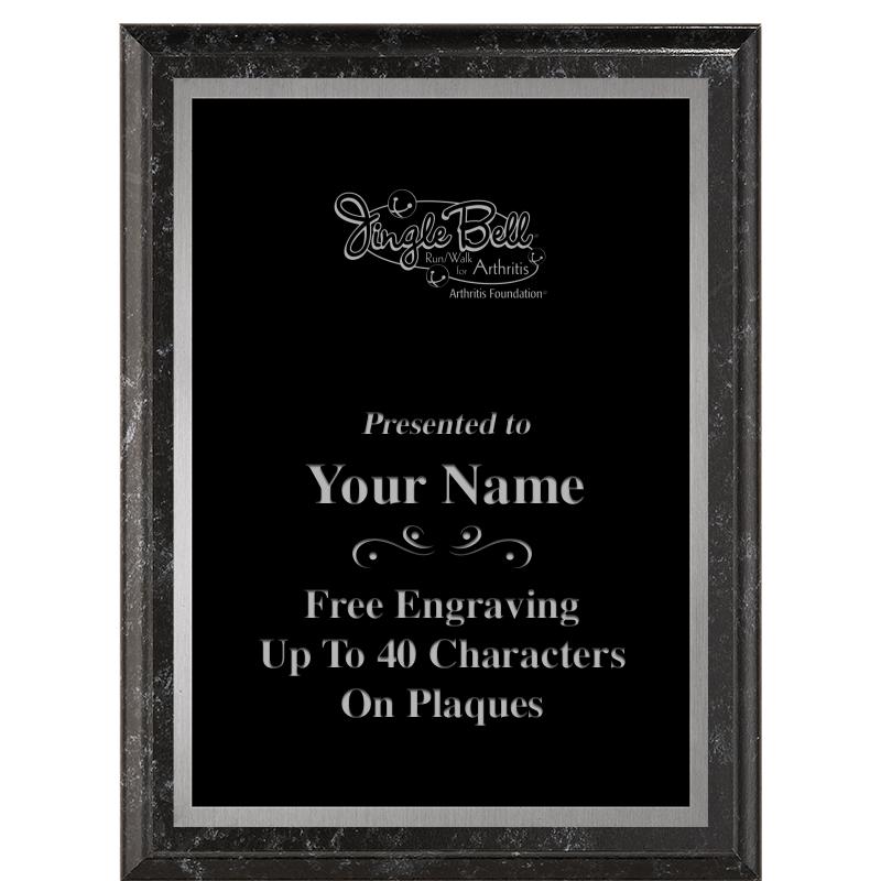 6X8 BLACK MARBLEIZED PLAQUE SV