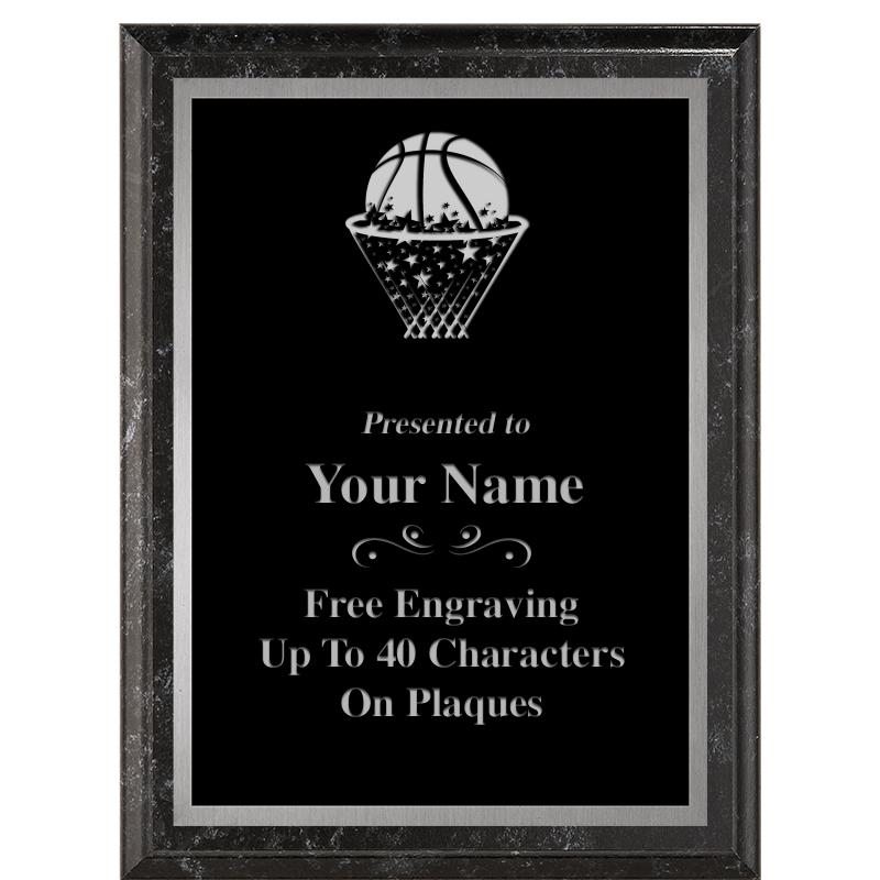 6X8 BLACK MARBLEIZED PLAQUE SV