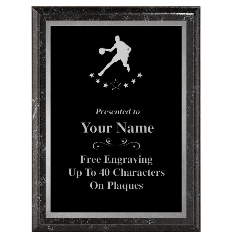 6X8 BLACK MARBLEIZED PLAQUE SV