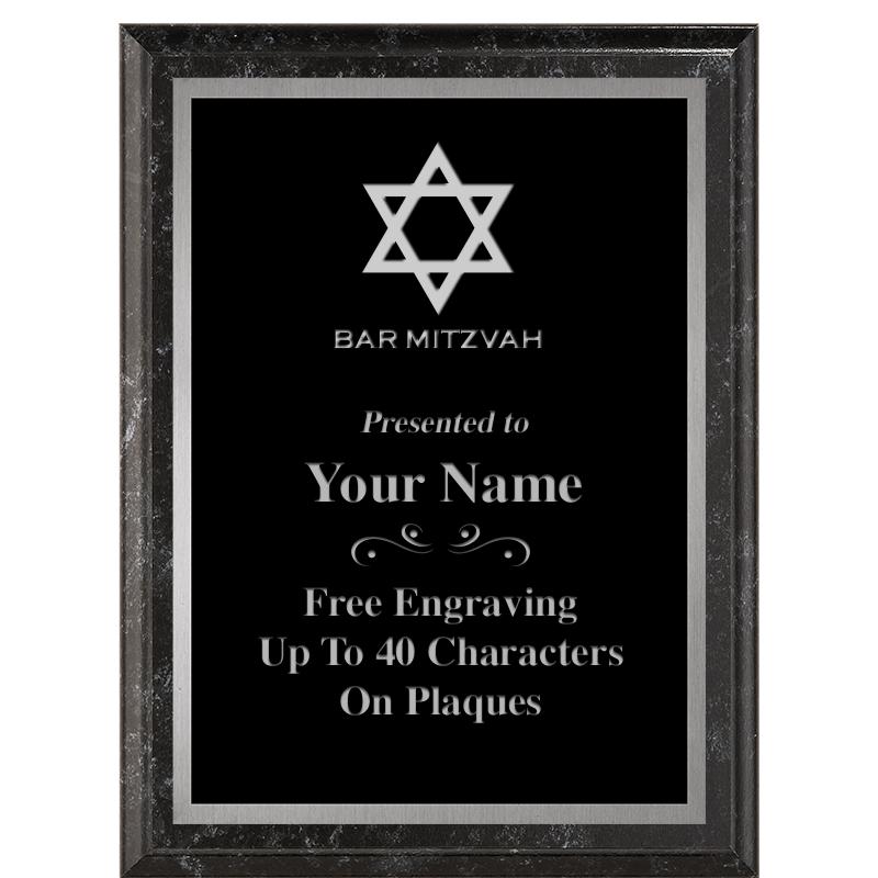 6X8 BLACK MARBLEIZED PLAQUE SV