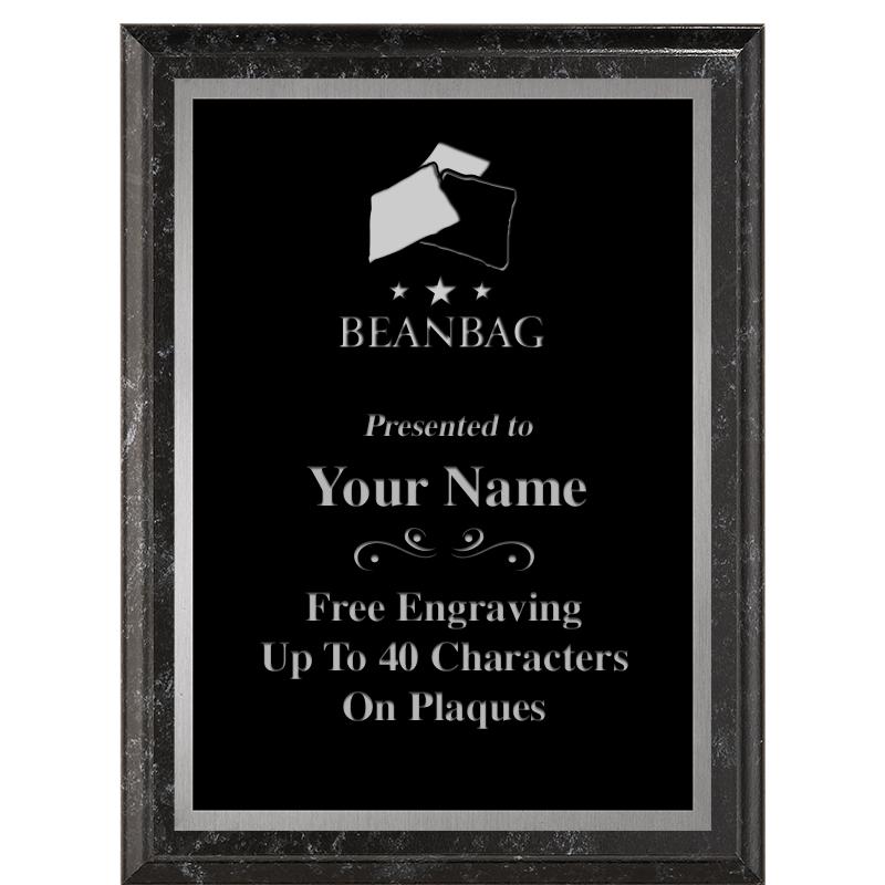 6X8 BLACK MARBLEIZED PLAQUE SV