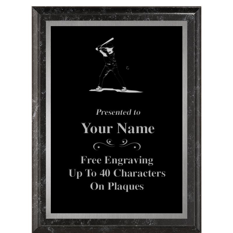 6X8 BLACK MARBLEIZED PLAQUE SV