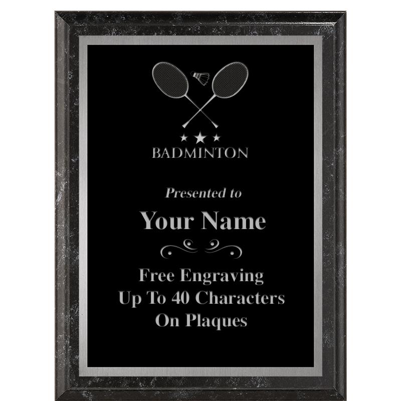 6X8 BLACK MARBLEIZED PLAQUE SV