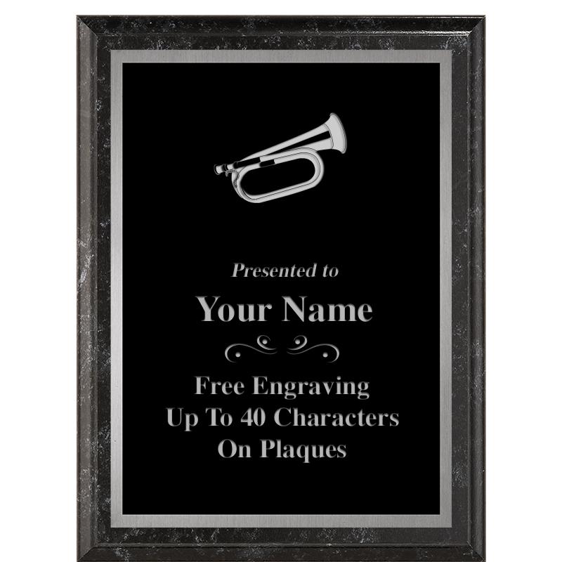 6X8 BLACK MARBLEIZED PLAQUE SV