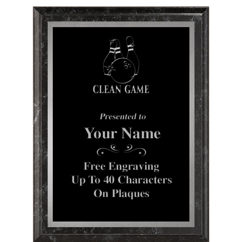 6X8 BLACK MARBLEIZED PLAQUE SV