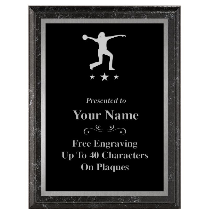 6X8 BLACK MARBLEIZED PLAQUE SV