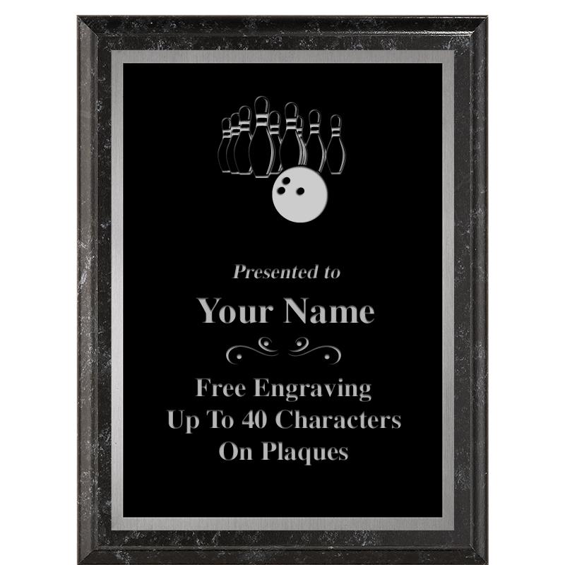 6X8 BLACK MARBLEIZED PLAQUE SV