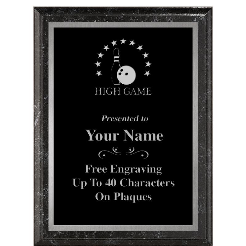 6X8 BLACK MARBLEIZED PLAQUE SV