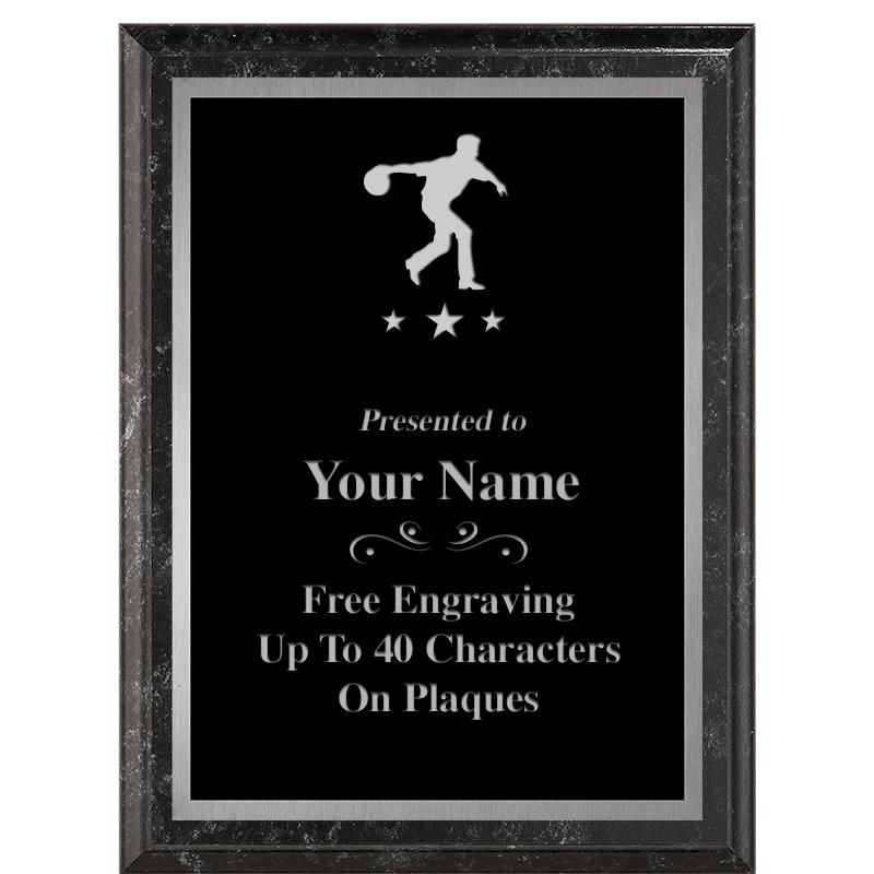 6X8 BLACK MARBLEIZED PLAQUE SV