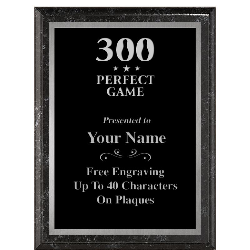 6X8 BLACK MARBLEIZED PLAQUE SV