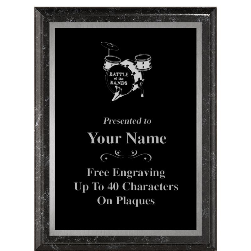 6X8 BLACK MARBLEIZED PLAQUE SV