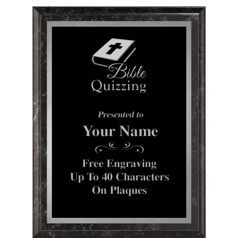 6X8 BLACK MARBLEIZED PLAQUE SV