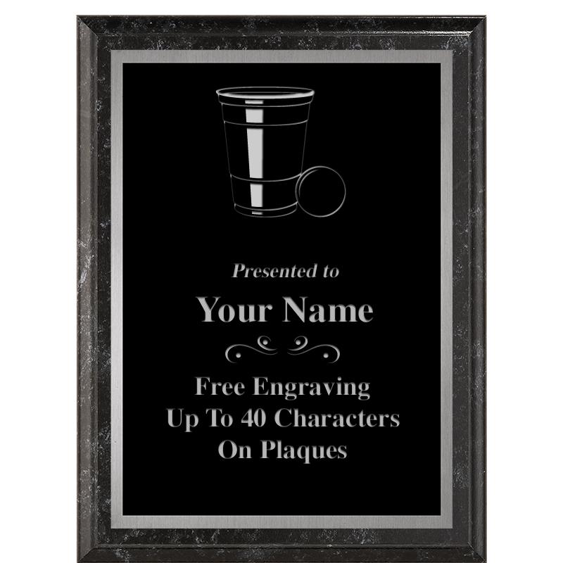 6X8 BLACK MARBLEIZED PLAQUE SV