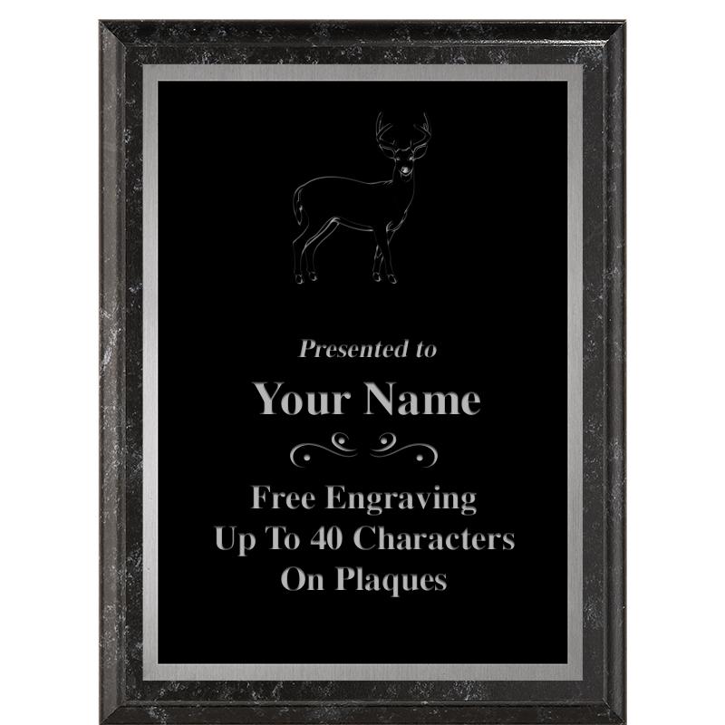 6X8 BLACK MARBLEIZED PLAQUE SV