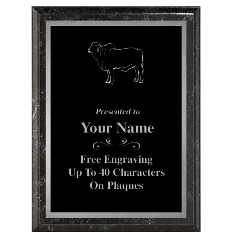 6X8 BLACK MARBLEIZED PLAQUE SV