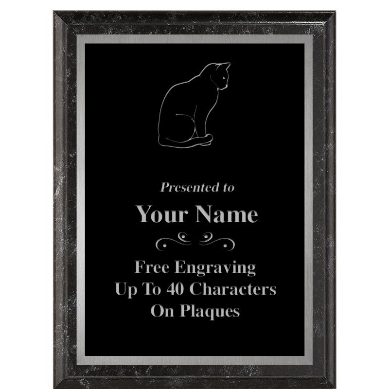 6X8 BLACK MARBLEIZED PLAQUE SV