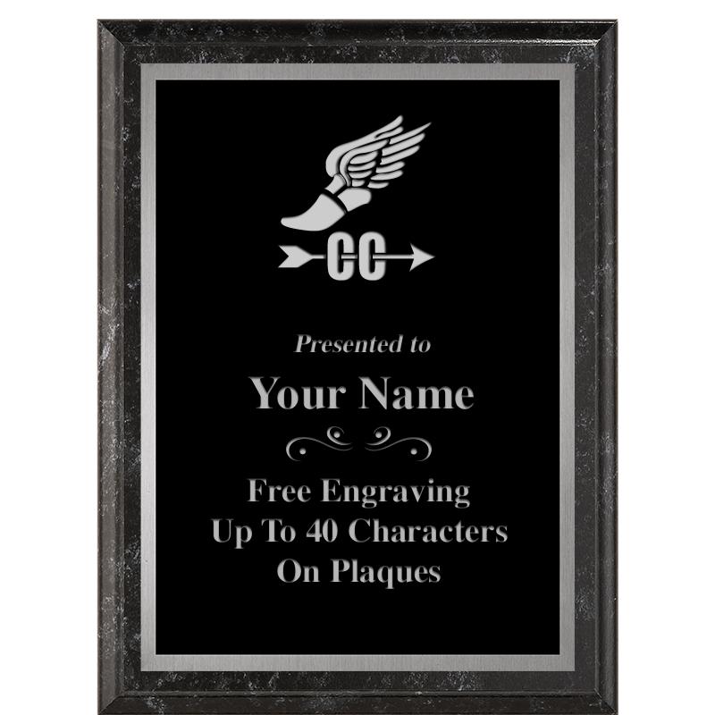 6X8 BLACK MARBLEIZED PLAQUE SV