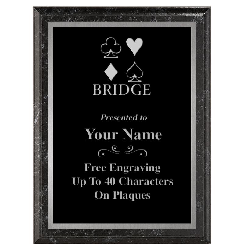 6X8 BLACK MARBLEIZED PLAQUE SV