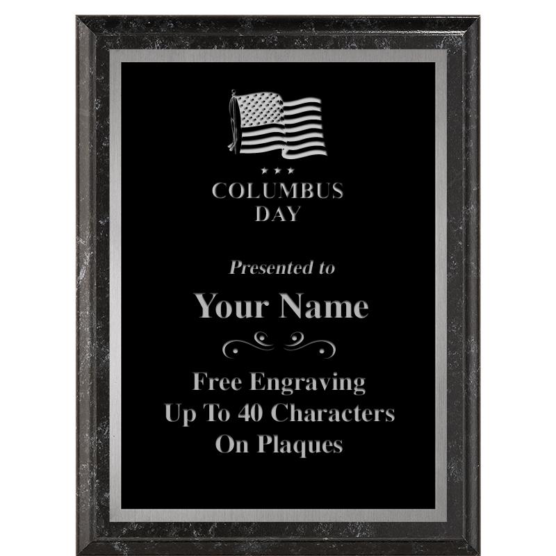 6X8 BLACK MARBLEIZED PLAQUE SV