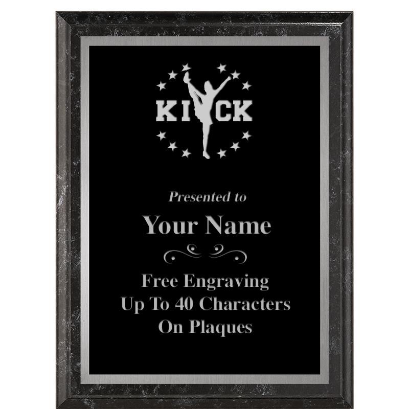 6X8 BLACK MARBLEIZED PLAQUE SV