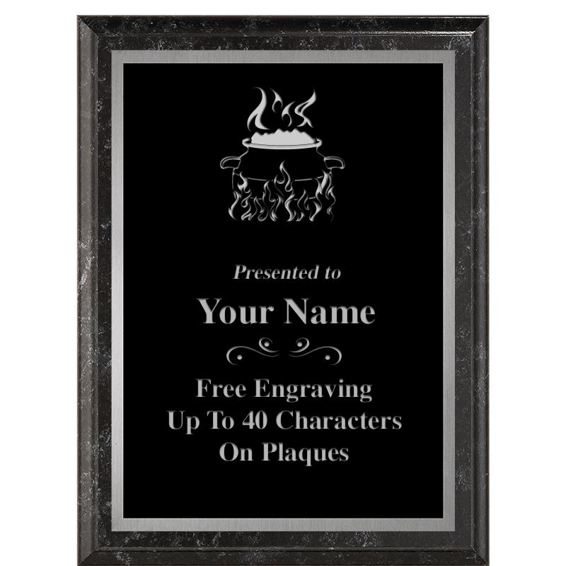 6X8 BLACK MARBLEIZED PLAQUE SV