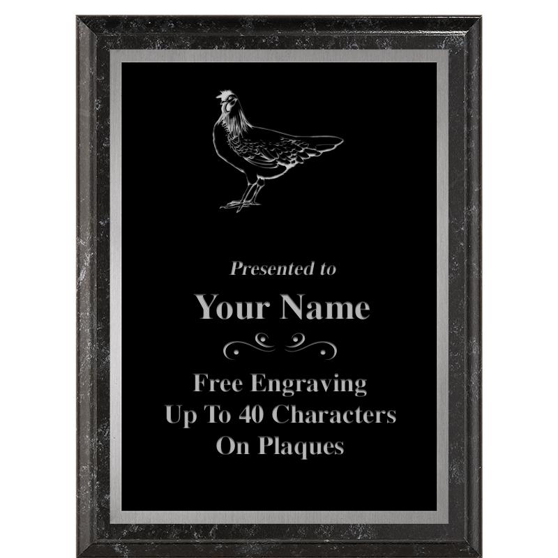 6X8 BLACK MARBLEIZED PLAQUE SV