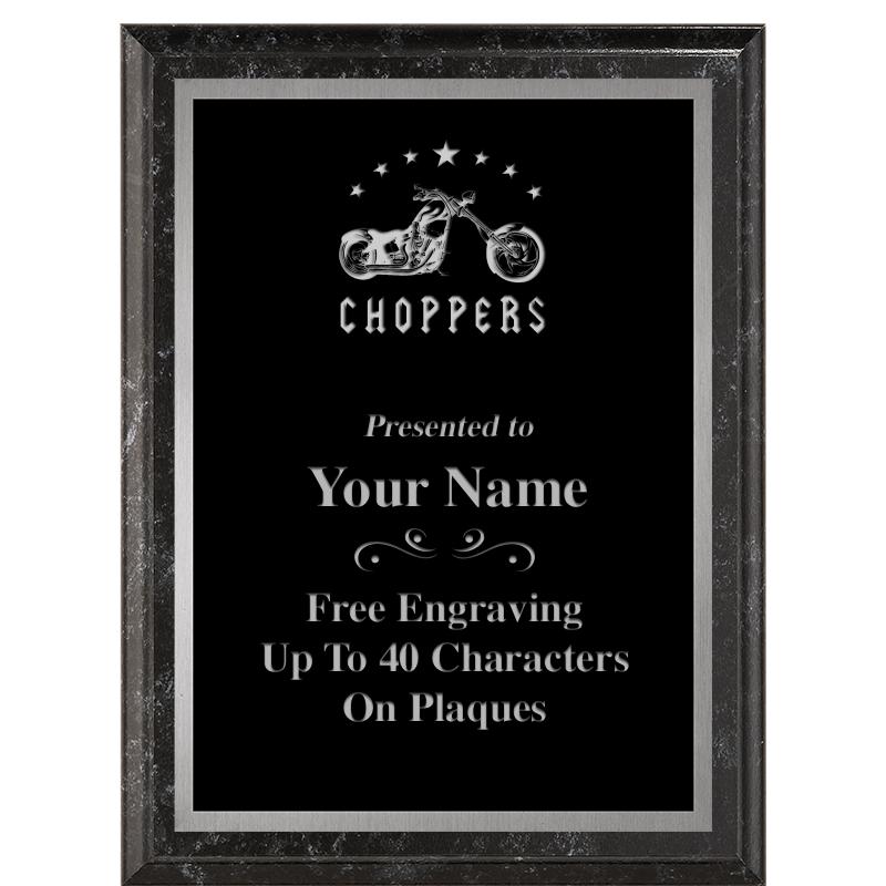 6X8 BLACK MARBLEIZED PLAQUE SV