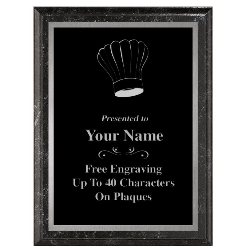 6X8 BLACK MARBLEIZED PLAQUE SV