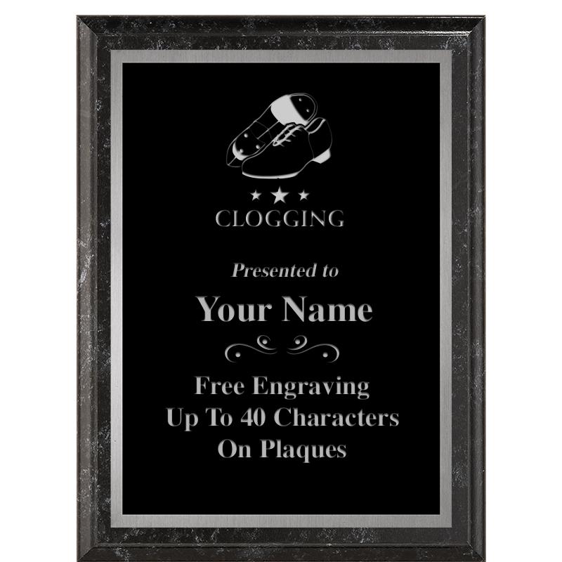 6X8 BLACK MARBLEIZED PLAQUE SV