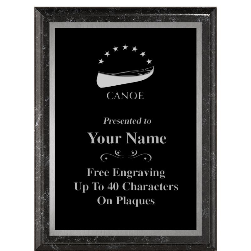 6X8 BLACK MARBLEIZED PLAQUE SV