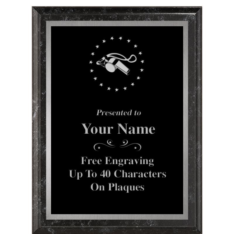 6X8 BLACK MARBLEIZED PLAQUE SV