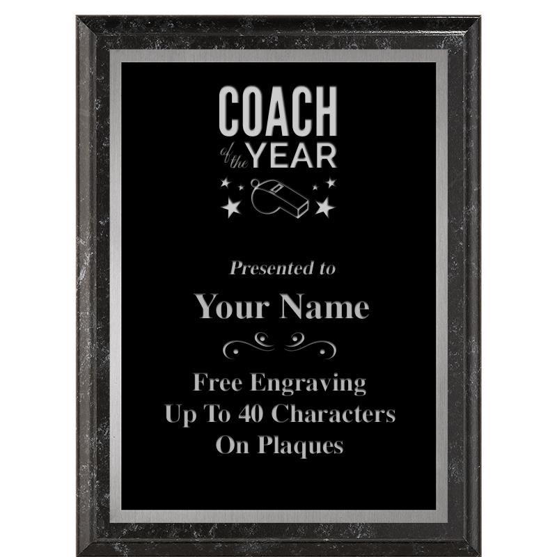 6X8 BLACK MARBLEIZED PLAQUE SV