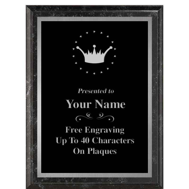 6X8 BLACK MARBLEIZED PLAQUE SV