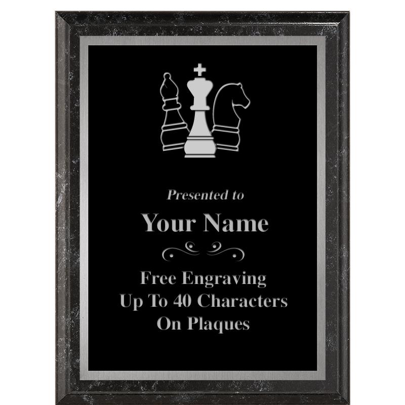 6X8 BLACK MARBLEIZED PLAQUE SV