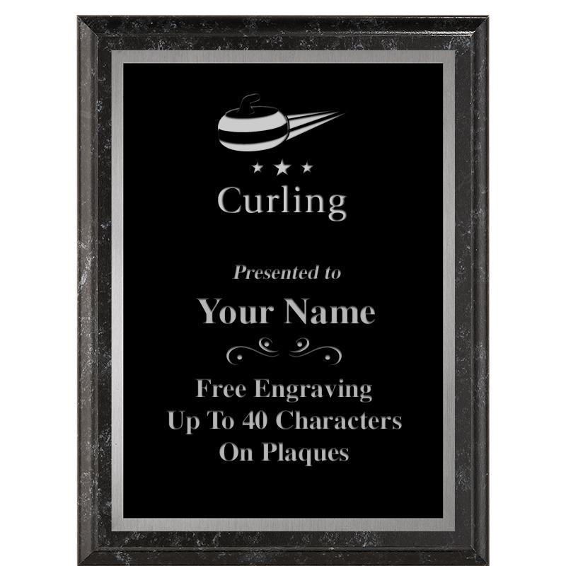 6X8 BLACK MARBLEIZED PLAQUE SV