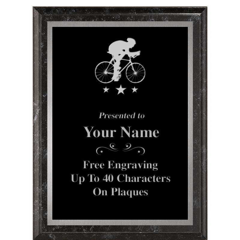 6X8 BLACK MARBLEIZED PLAQUE SV